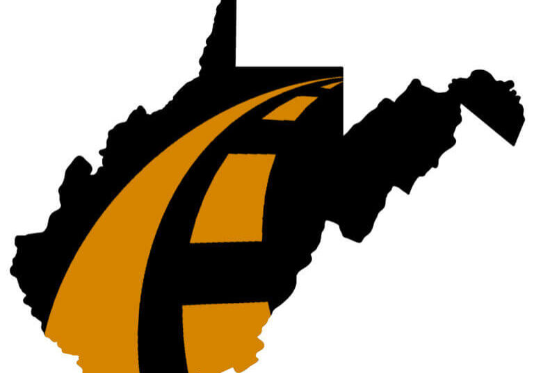 WV State Outline with Road
